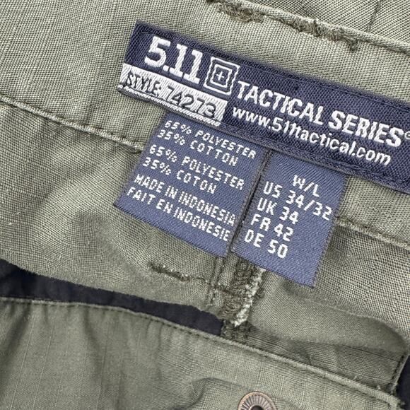 5.11 Tactical Pants Mens 34x32 (34x31 ACTUAL) Cargo Taclite Pro Ripstop Green - Picture 4 of 7